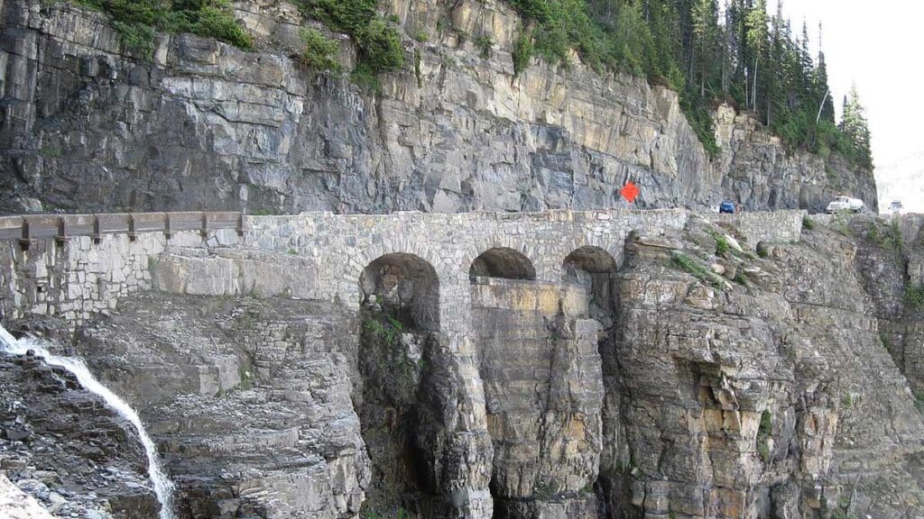 One of the spectacular views on the Going to the Sun road in Montana